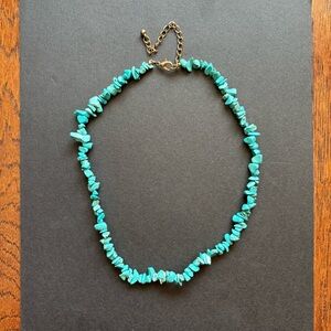 Turquoise Chip Stone Necklace | 16.5 IN
